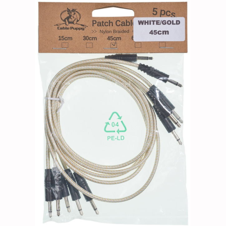 CablePuppy cable 45 cm (5 Pack) white-gold Аксессуары для музыкальных инструментов
