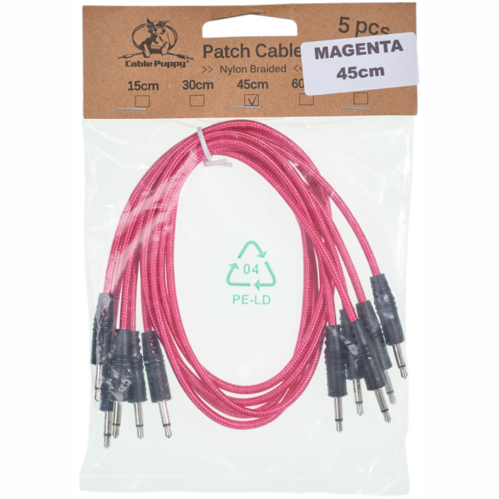 CablePuppy cable 45 cm (5 Pack) magenta Аксессуары для музыкальных инструментов