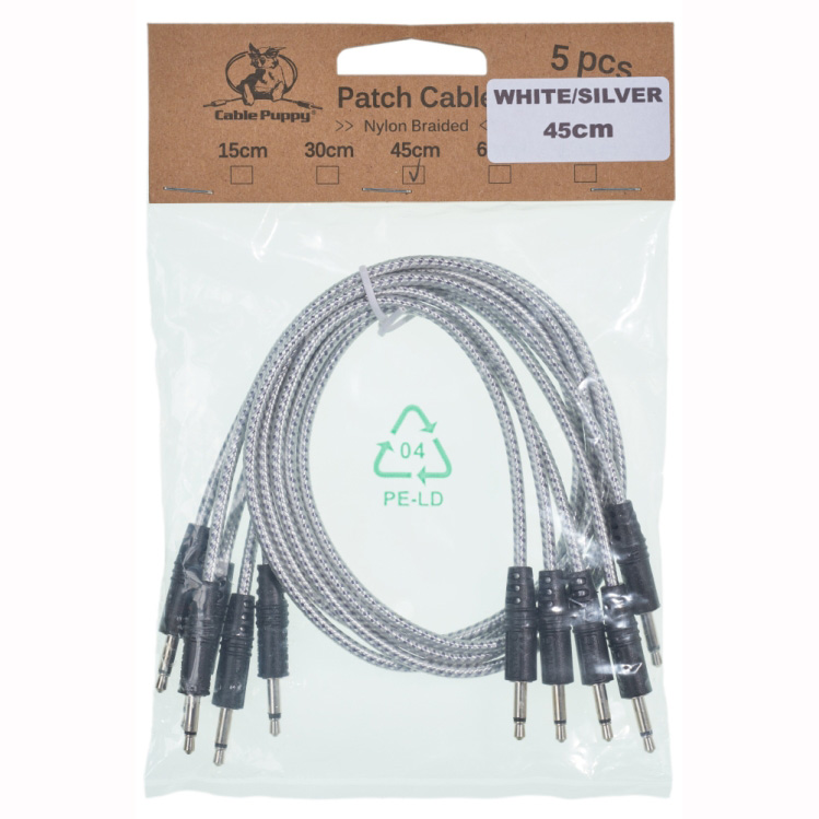 CablePuppy cable 60 cm (5 Pack) white-silver Аксессуары для музыкальных инструментов