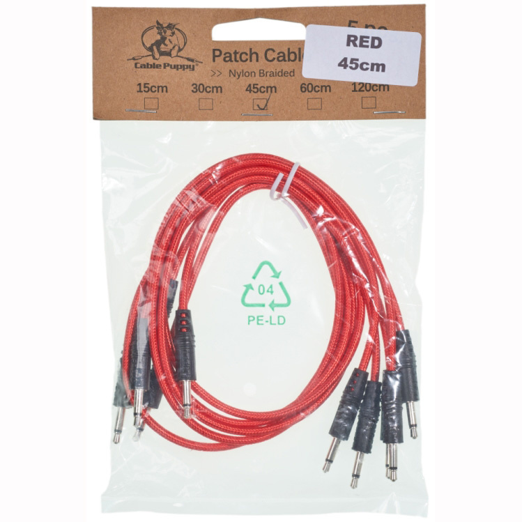 CablePuppy cable 60 cm (5 Pack) red Аксессуары для музыкальных инструментов