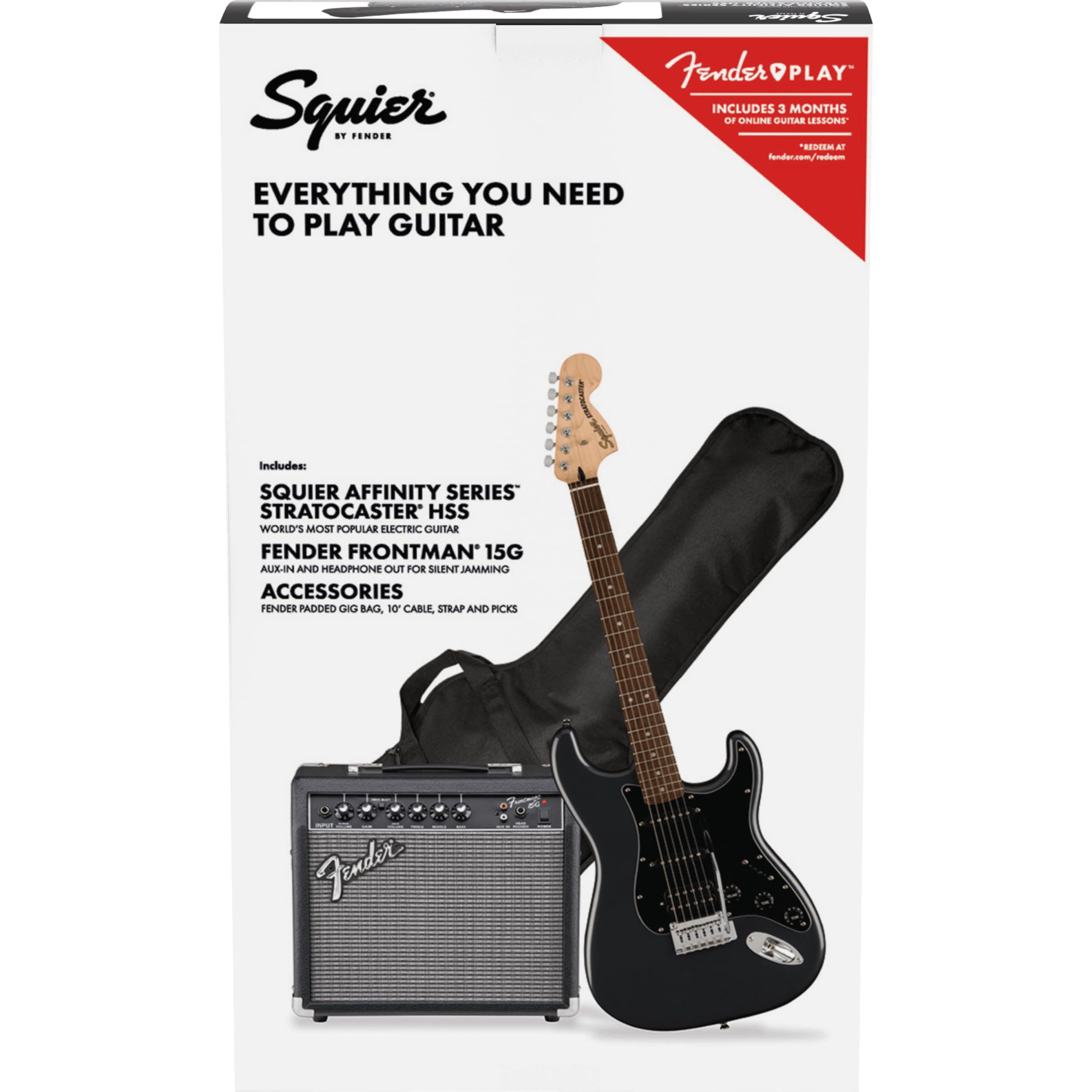 Fender Squier Affinity 2021 Stratocaster HSS Pack LRL Charcoal Frost Metallic Электрогитары