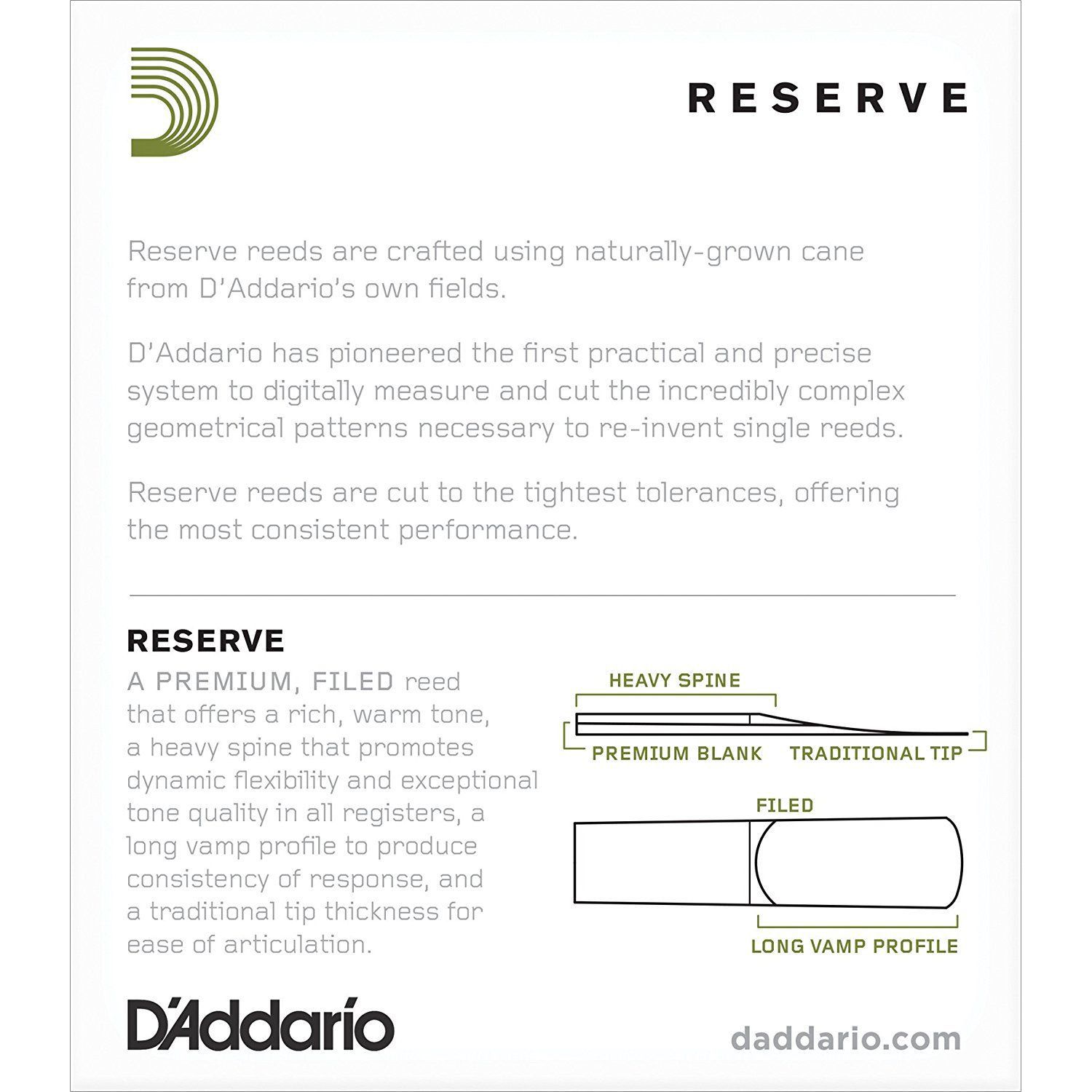 DAddario DIR1025 RESERVE SSX - 10 PACK - 2.5 , 2.5, 10 Аксессуары для саксофонов