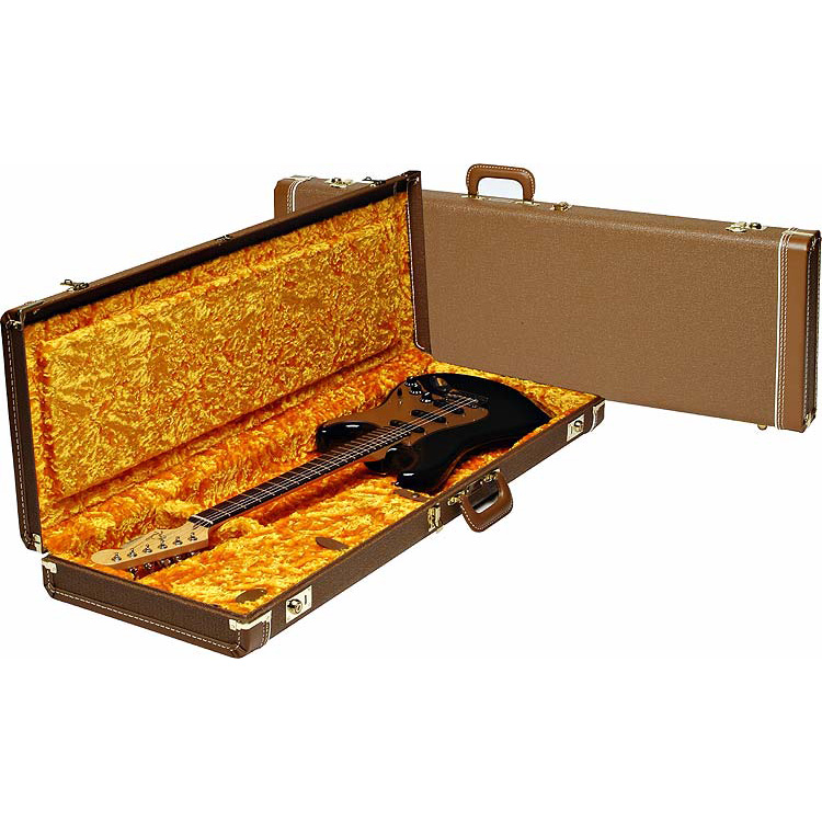 Fender G&G Deluxe Jaguar/Jazzmaster/Toronado/Jagmaster Hardshell Case, Brown with Gold Plush Interior Чехлы и кейсы для электрогитар