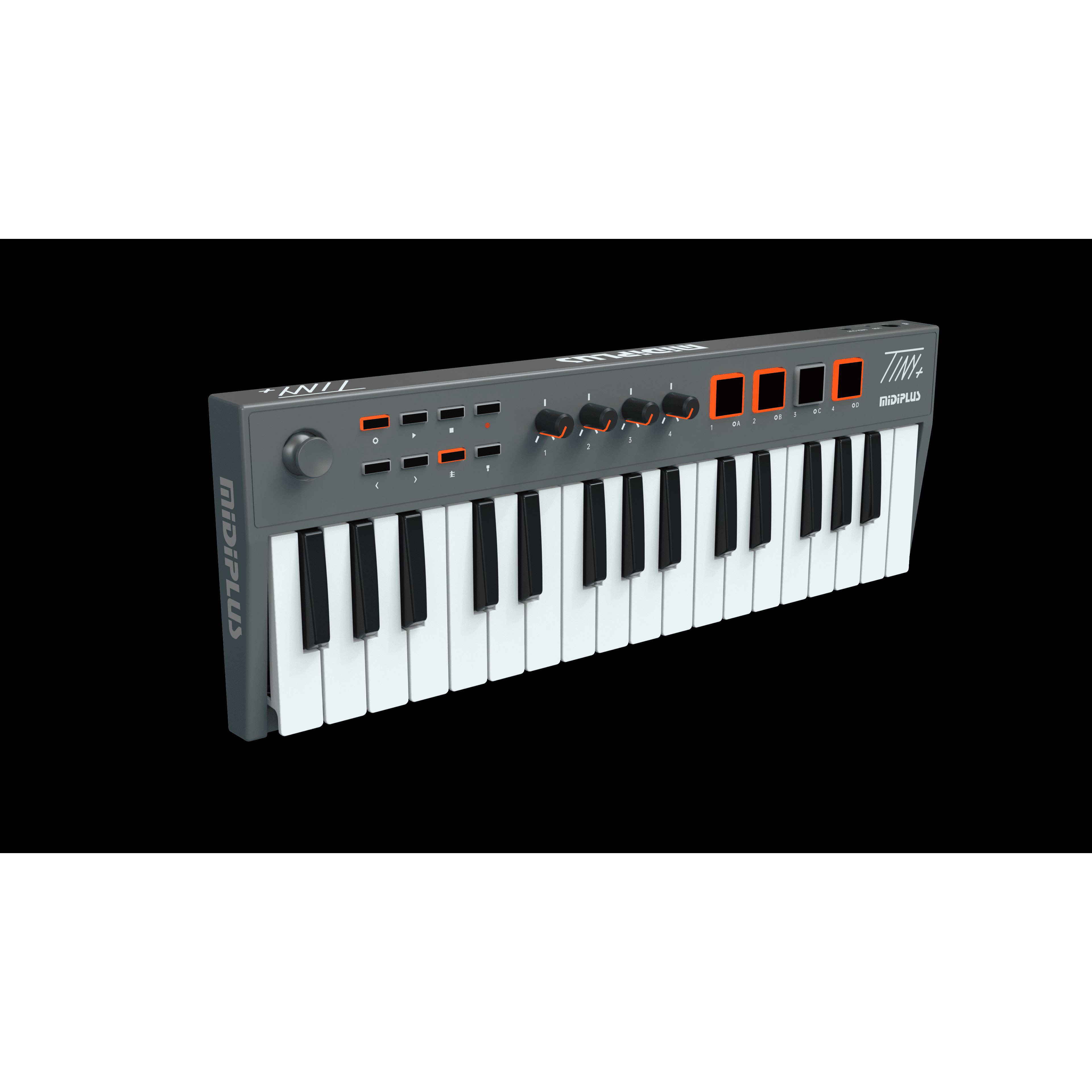 Midiplus TINY+ - миди-клавиатура 32 клавиши с 4 пэдами и 4 регуляторами Миди-клавиатуры