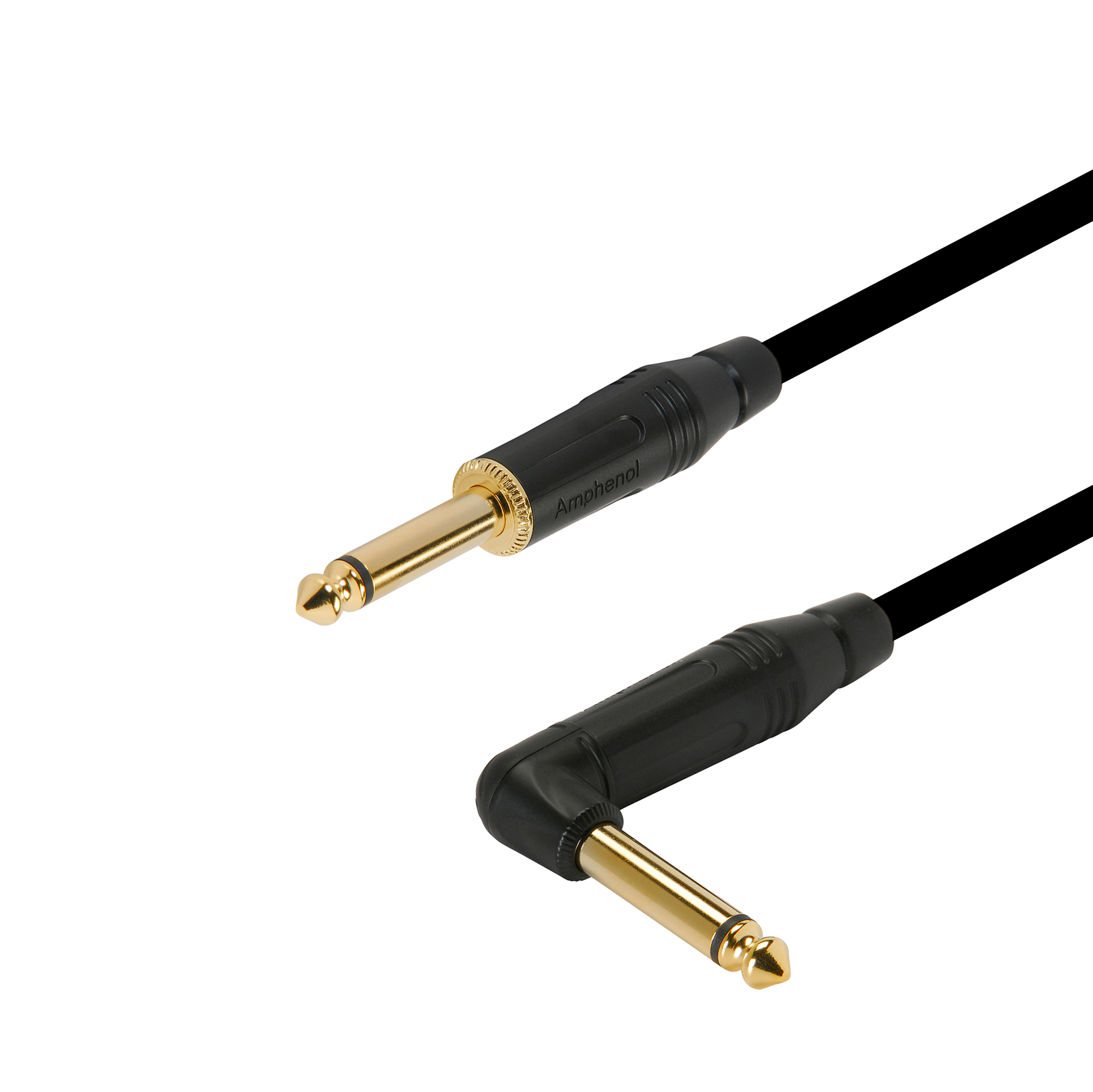 Длина на заказ Jack - Jack 6,3 mm 1/4 mono Amphenol Gold Pro Performance угловой 1 ст - профессиональный инструментальный аудио кабель Кабели Jack - Jack 6.3 mm mono угловые 1 ст. (ins2)