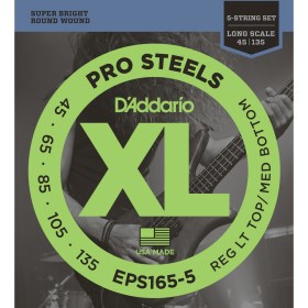 DAddario EPS165-5 PROSTEELS 5-STRING Bass Custom Light 45-135 Струны для бас-гитар