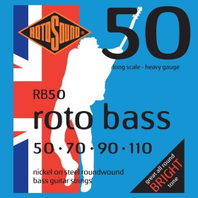 Rotosound RB50 NICKEL (UNSILKED) 50 70 90 110 Струны для бас-гитар