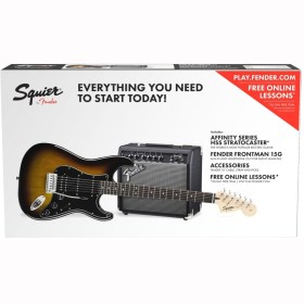 Squier Affinity Series™ Stratocaster® Hss Pack, Laurel Fingerboard, Brown Sunburst, Gig Bag, 15g - 230v Eu Электрогитары