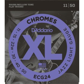 DAddario ECG24 Chromes Flat Wound, Jazz Light, 11-50 Cтруны для электрогитар