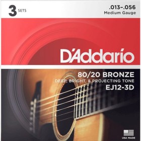 D'Addario EJ12-3D Струны для акустических гитар
