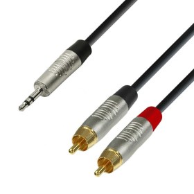 Adam Hall Cables K4 YWCC 0300 - Audio Cable REAN 3.5 mm Jack stereo to 2 x RCA male 3 m Кабели для студийных мониторов и активных акустических систем