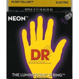 DR String NYE-9 NEON HiDef Yellow Cтруны для электрогитар