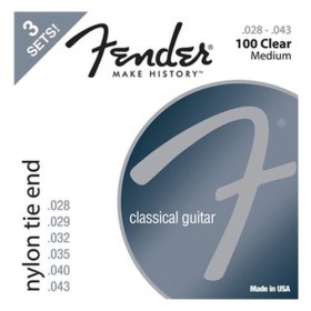 Fender Nylon Acoustic Strings, 100 Clear/silver, Tie End, Gauges .028-.043, 3-pack Струны для классических гитар