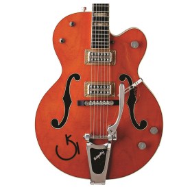 Gretsch G6120RHH Reverend Horton Heat Signature Hollow Body with Bigsby®, Ebony Fingerboard, Orange Stain, Lacquer Электрогитары