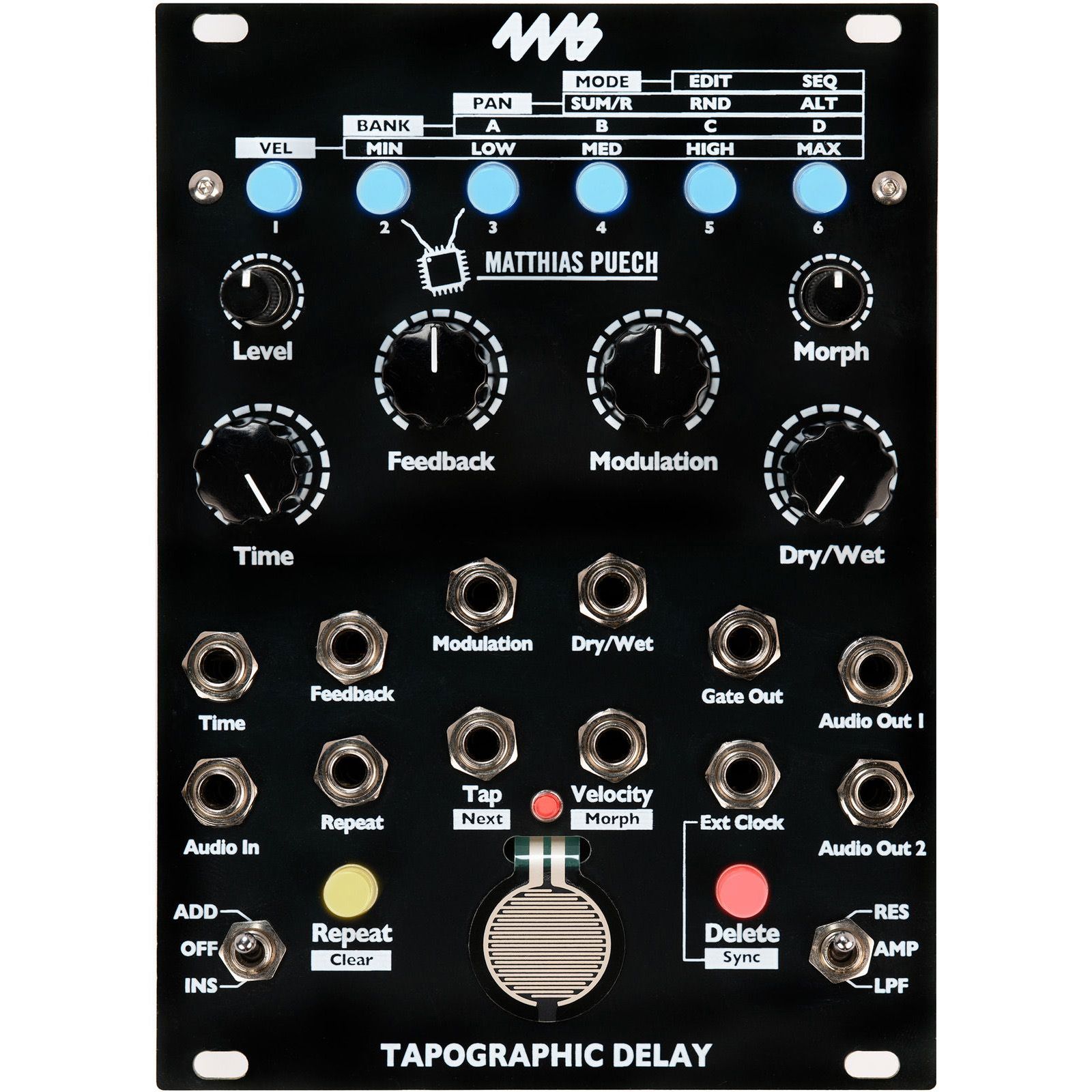 4MS TAPO Black Faceplate Аксессуары для модульных синтезаторов