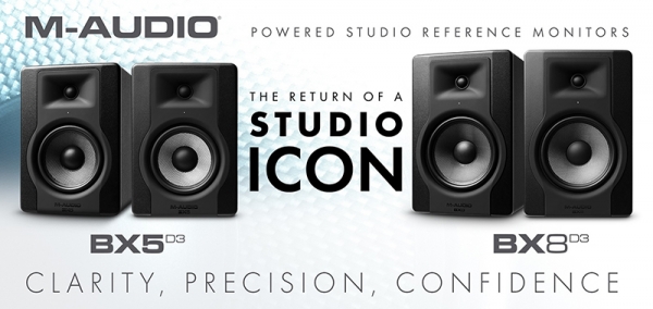 M-Audio BX5 D3 и BX8 D3 – двухполосные студийные мониторы нового поколения