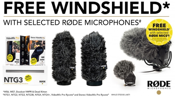 Акция от RØDE Microphones: ветрозащита в подарок при покупке микрофона