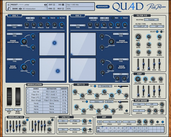 Rob Papen Quad - виртуальный синтезатор  VST AU AAX