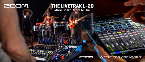 Zoom LiveTrak L-20 – цифровой 20-канальный микшер с твердотельным рекордером и USB-интерфейсом