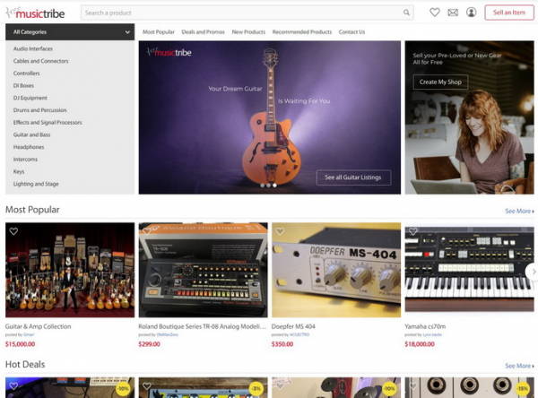 Behringer Free Music Tribe – сервис для продажи и покупки музыкального оборудования