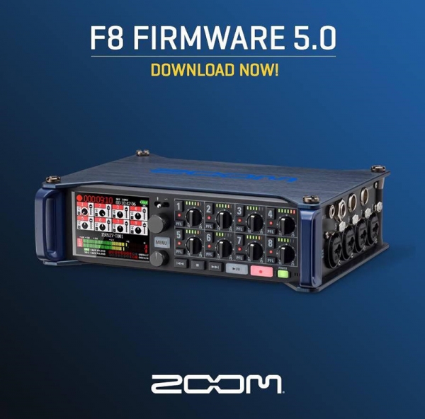 Новая версия прошивки для рекордера Zoom F8 добавляет ряд функций, реализованных в модели F8n